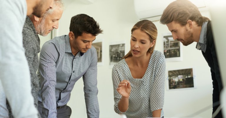 Group of employees in a meeting