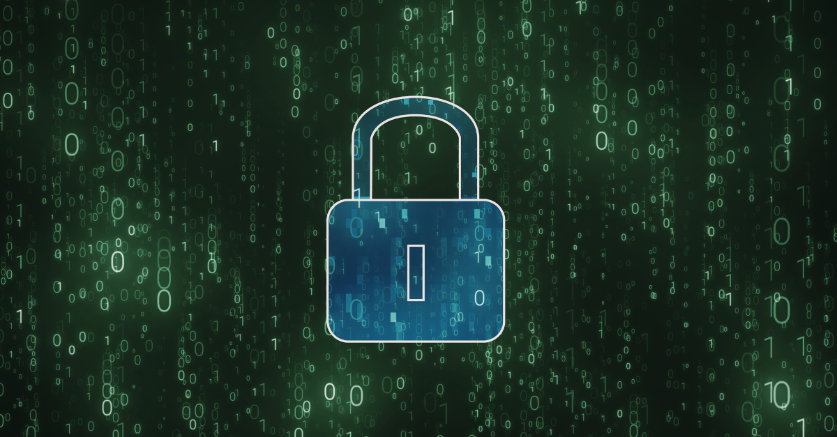 Padlock over cyber background