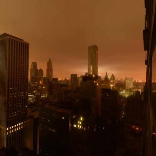 Blackout power outage over a city