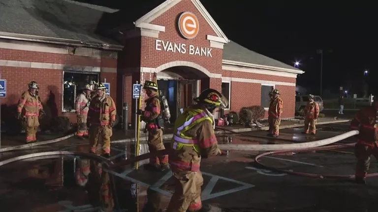 electrical fire at a bank