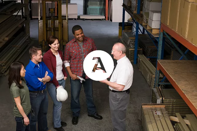 Group in a warehouse