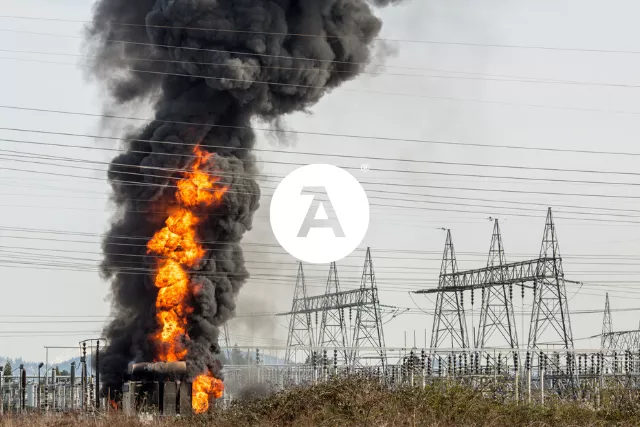 Fire causing a blackout
