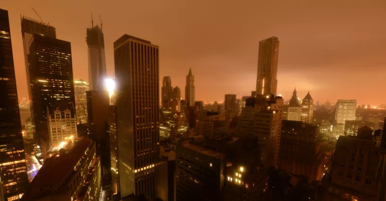 City in a power outage