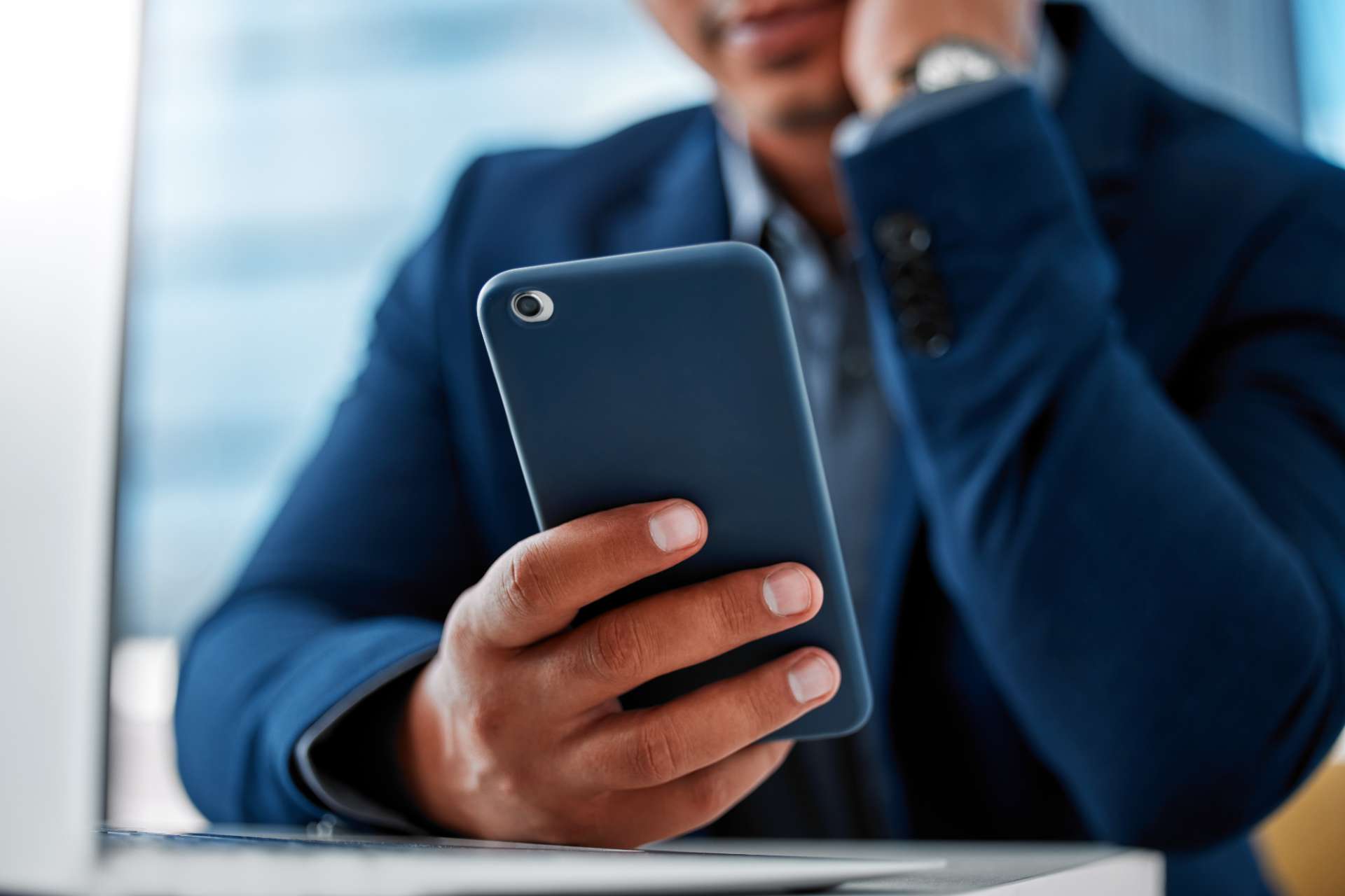 man holding a phone
