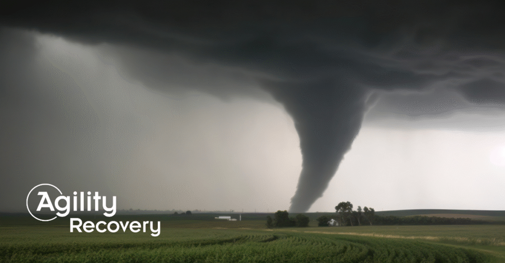 tornado over fields