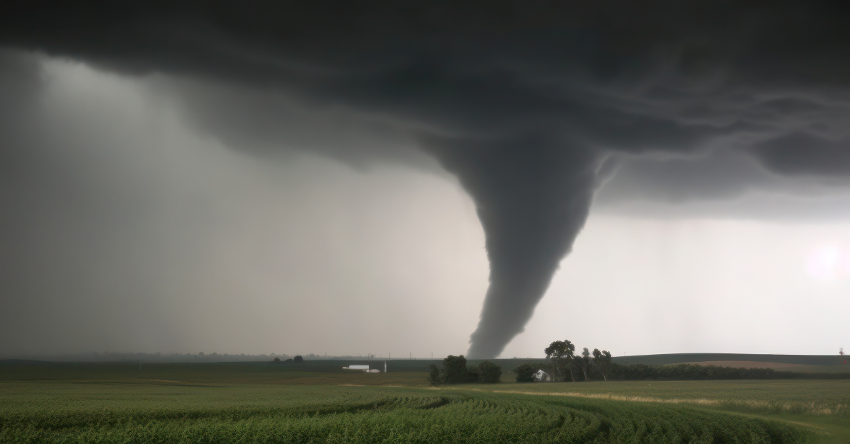 tornado over fields