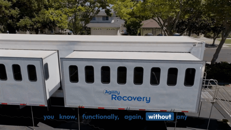 mobile banking unit recovery center from above