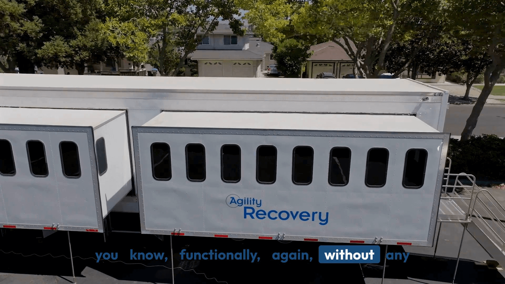 mobile banking unit recovery center from above
