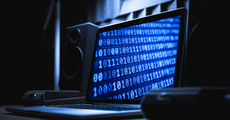 An encrypted computer screen due to ransomware