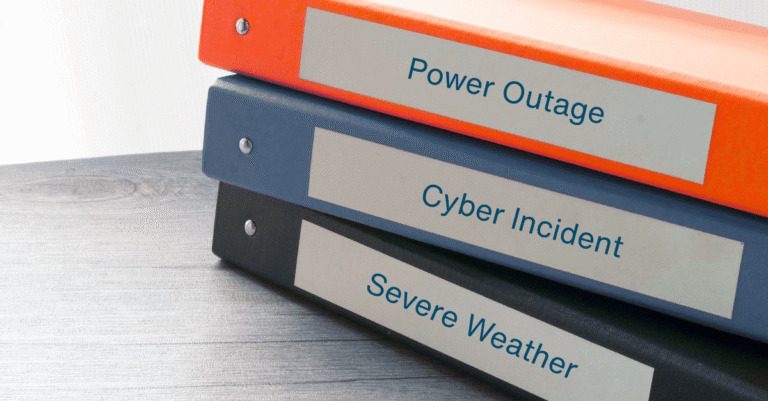 Three incident response communication template packages for power outage, cyber incident, and weather event scenarios